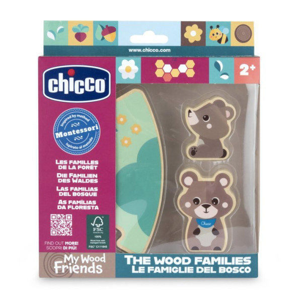 Brinquedo Chicco Madeira Ursos Pai e Filha